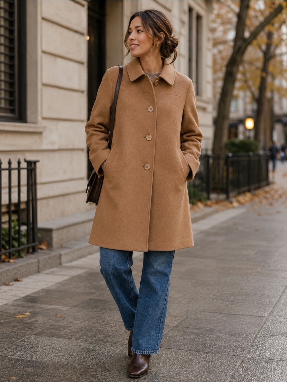 Surrey Classics Vintage Stylish Tan Trench Coat for Women Size L Fall Winter
